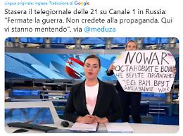 Attivista 'No war' interrompe tg della tv di stato russa, arrestata