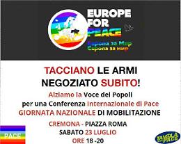 Europe for peace, le Acli di Cremona aderiscono alla giornata di mobilitazione contro la guerra
