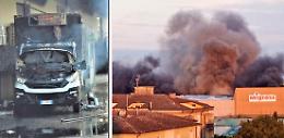 Prende fuoco il furgone del supermercato Migross, paura ma nessun ferito