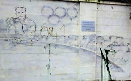 Imbrattato il murales dedicato ai campioni Gianluca Farina e Simone Raineri