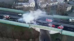 Incendio in A21, le immagini riprese con il drone di Bzk_Prod