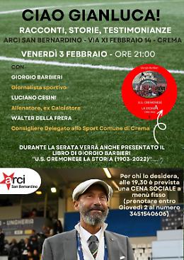 Crema, una serata omaggio a Gianluca Vialli al Circolo Arci di San Bernardino