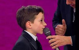 Mattia, 7 anni, star del programma televisivo 'La tv dei 100 e uno' di Canale 5