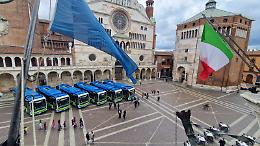 Presentati in piazza del Comune i nuovi autobus elettrici di Arriva Italia