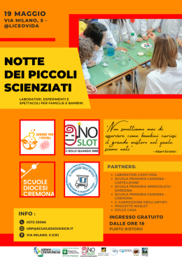 Notte dei piccoli scienziati al Liceo Vida