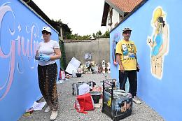 A Senago un murale per ricordare Giulia e Thiago