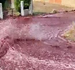 Esplodono le cisterne di vino: fiumi di rosso lungo le strade