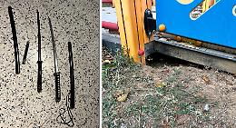 Due pericolose katane trovate dai bambini al parchetto, indagano i carabinieri