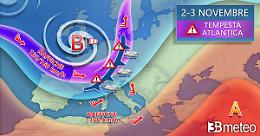 Maltempo non stop sull’Italia, dopo Ognissanti arriva la tempesta atlantica Ciaran