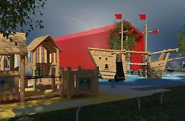 Asilo nido da favola: parco giochi e area fitness