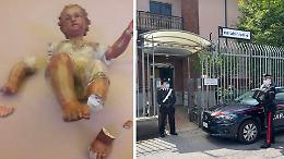 Statua di Gesù Bambino distrutta, i vandali inchiodati dalle telecamere