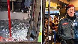 Ancora vandali scatenati sulla linea L: distrutto il vetro della porta di un bus