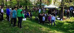 Gli studenti  a lezione nel parco Italia