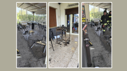 Incendio all'Equatore Cafè: in fiamme i tavolini esterni