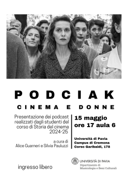 'PODCIAK', cinema e donne nel podcast degli studenti di Musicologia