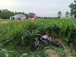 Incidente in moto: diciottenne ferito trasportato in elisoccorso
