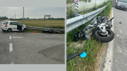 Schianto all'incrocio tra auto e moto, grave un 34enne