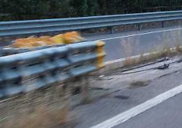 Guardrail pericoloso, protezione ancora danneggiata