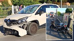 Scontro tra un'auto e uno scooter, 17enne ferito