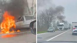 Auto a fuoco sulla Castelleonese