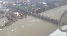 VIDEO Piena del Po, in volo sull'asta del Grande Fiume