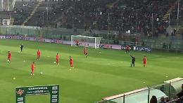 VIDEO Riscaldamento della Cremonese prima della gara col Perugia 