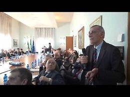 Il governatore della Regione Lombardia, Roberto Maroni, a Cremona