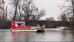 E la slitta di Babbo Natale arriva sul fiume Adda