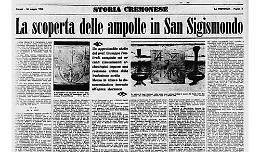 Le ampolle ritrovate nella chiesa di San Sigismondo