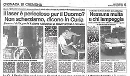 Usato il laser per la pulitura del Duomo di Cremona. Ma crea perplessità