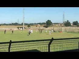 A Pizzighettone Cremonese-Folgore Caratese: il gol di Castagnetti