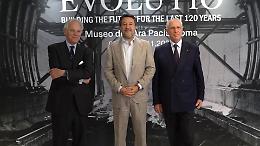 Salvini visita la mostra "Evolutio" di Webuild all'Ara Pacis di Roma