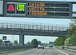 A21,  lunedì 16 casello di Cremona chiuso