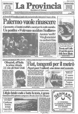 Funerali Di Paolo Borsellino Scalfaro Minacciato Di Morte La Provincia