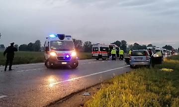 La scena dell'incidente mortale a Vescovato