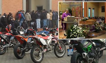 Il silenzio doloroso, poi il rombo dei motori: Cristo Re abbraccia Davide Barbieri