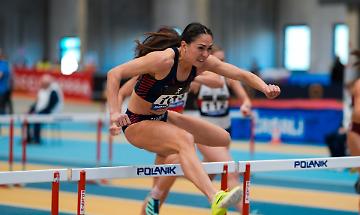 Sveva Gerevini  in azione agli italiani indoor di Ancona (Foto di GRANA/ FIDAL FIDAL)