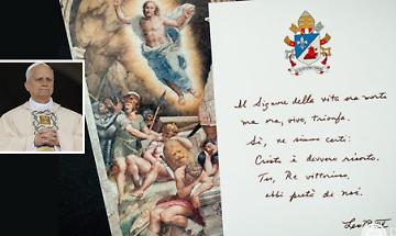 Auguri del Papa con il dipinto del duomo