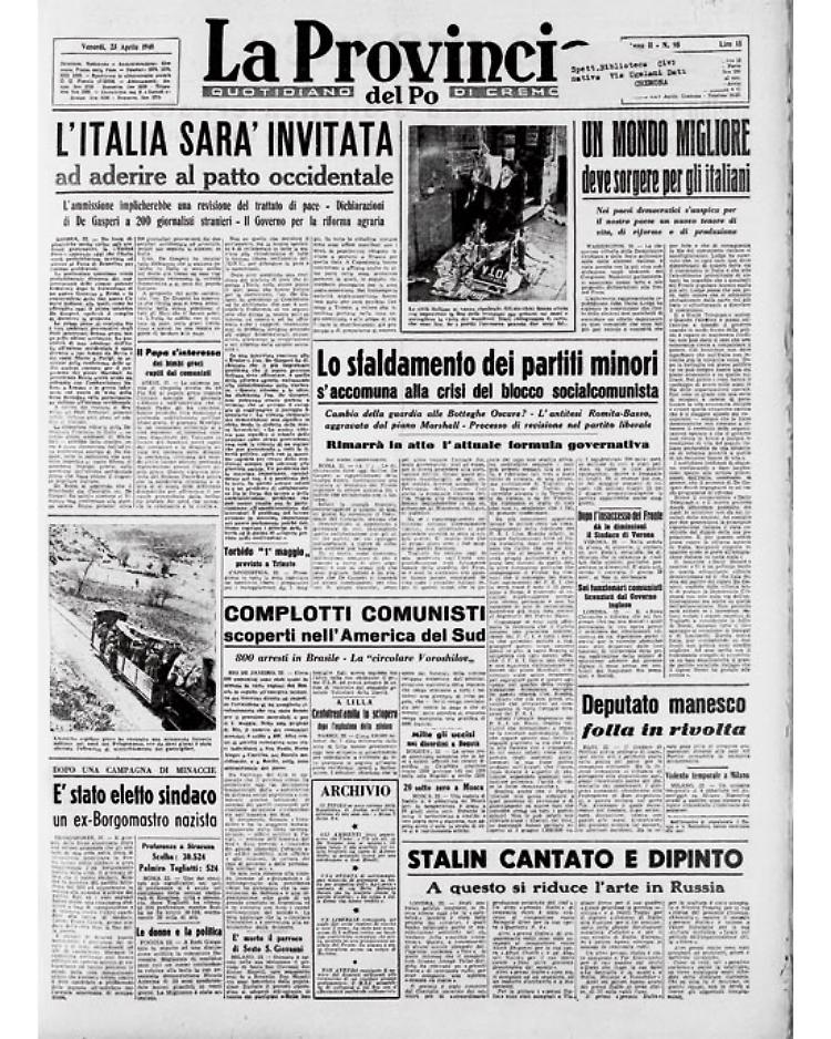 Italia invitata ad aderire al Patto occidentale
