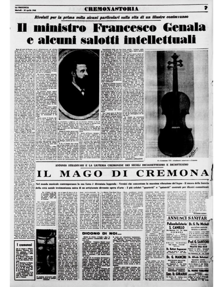 Personaggi illustri cremonesi: Francesco Genala e Antonio Stradivari