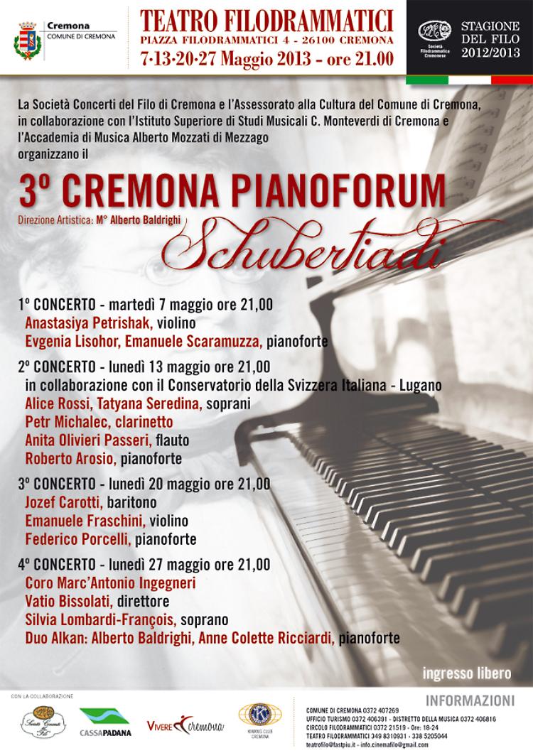 Stasera 2° concerto delle Schubertiadi al Filo