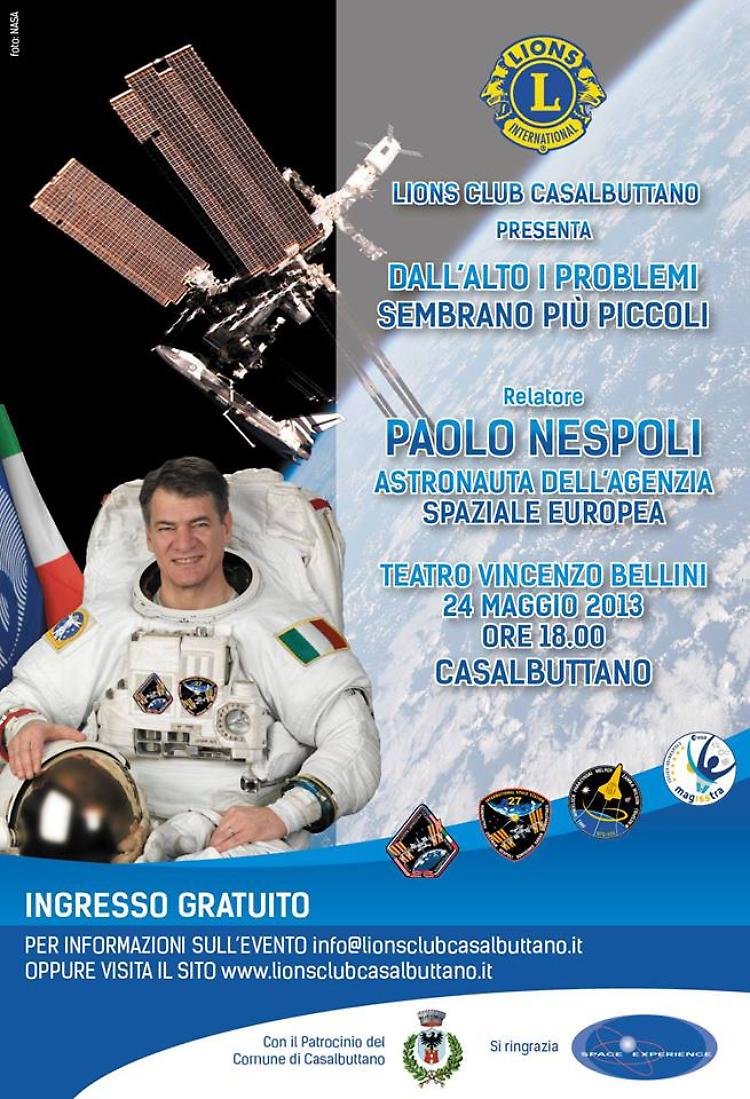 Incontro con l'Astronauta Nespoli al Teatro Bellini