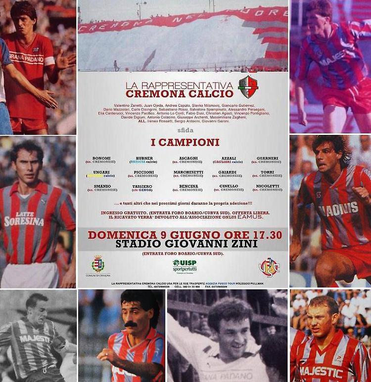 Partita benefica tra vecchie glorie della Cremonese e Rappresentativa Cremona