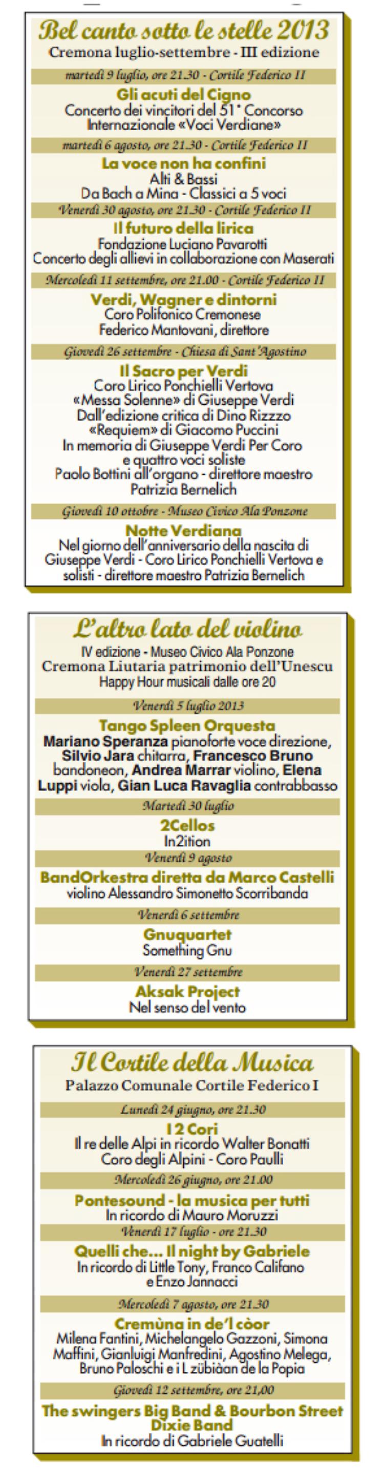 A Cremona estate di musica sotto le stelle