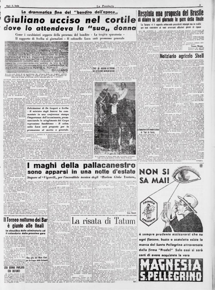 Sepolto il mito di Giuliano in un piccolo cimitero della Sicilia