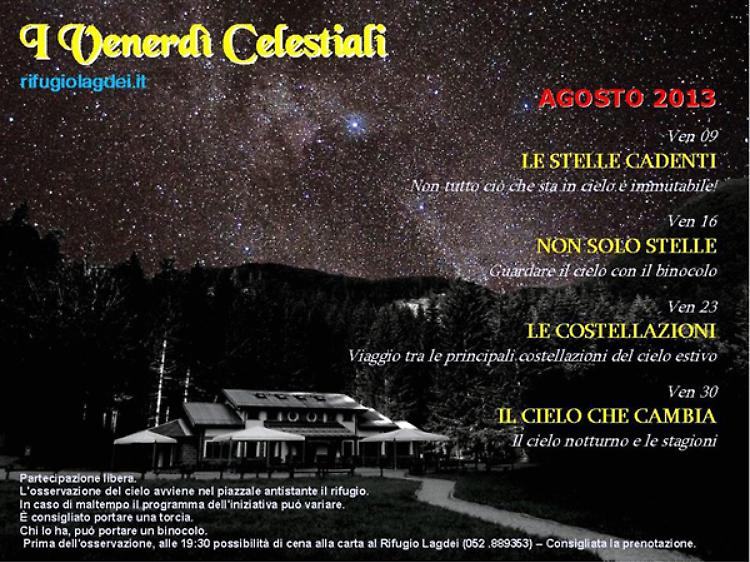 I venerdì celestiali. Stelle cadenti al Rifugio Lagdei
