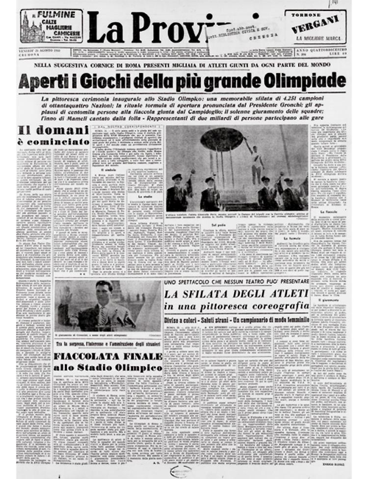 Aperti i giochi della XVII Olimpiade a Roma