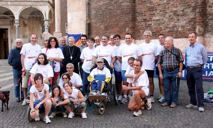 I maratoneti della solidarietà, l'arrivo a Caravaggio