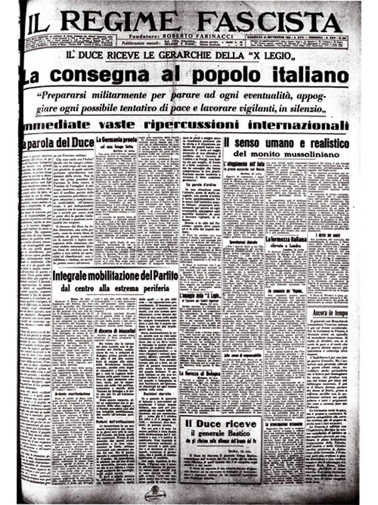 Il Duce riceve le gerarchie della "X Legio"