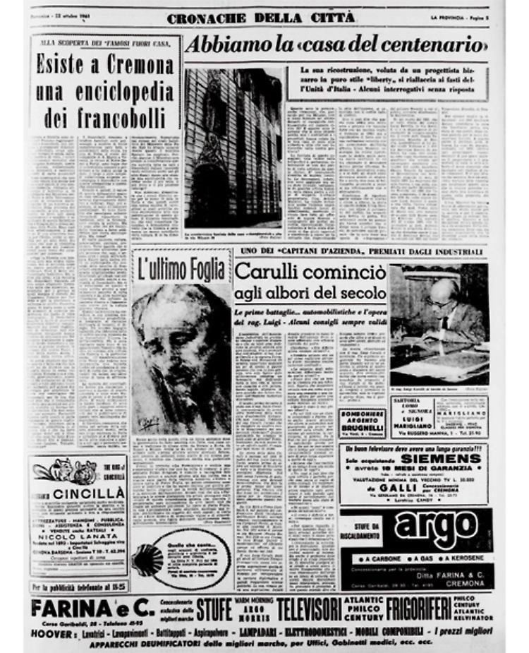 In via Milazzo a Cremona, la casa in puro "stile liberty" si riallaccia ai fasti dell'Unità d'Italia